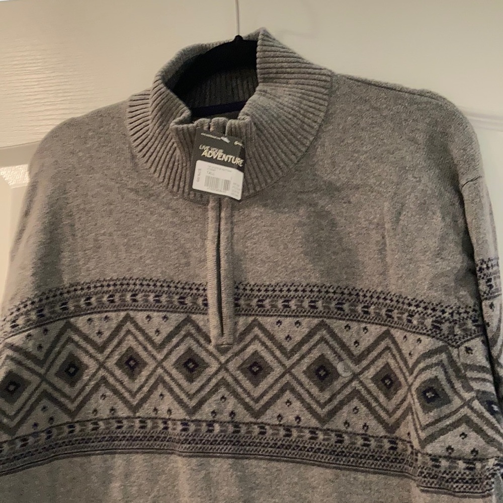 Men’s Eddie Bauer gray quarter zip size Large Tall brand new